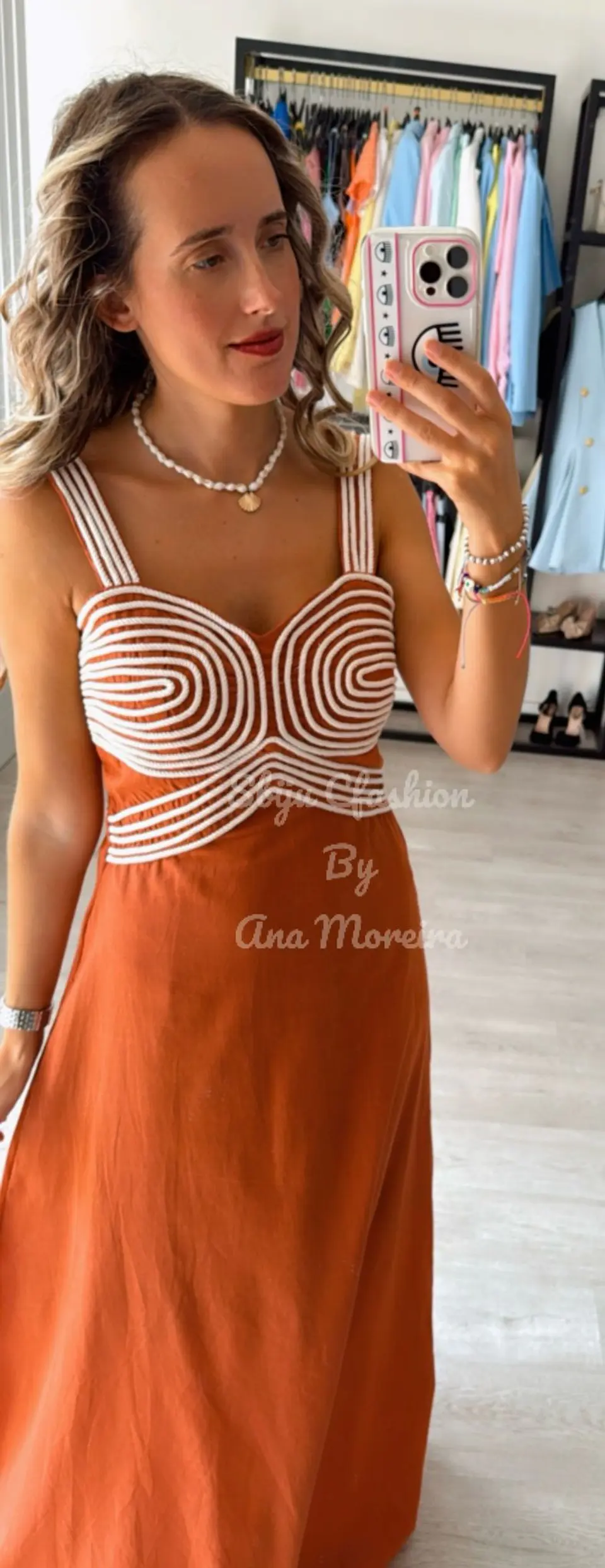 Vestido em linho com detalhes em corda 8