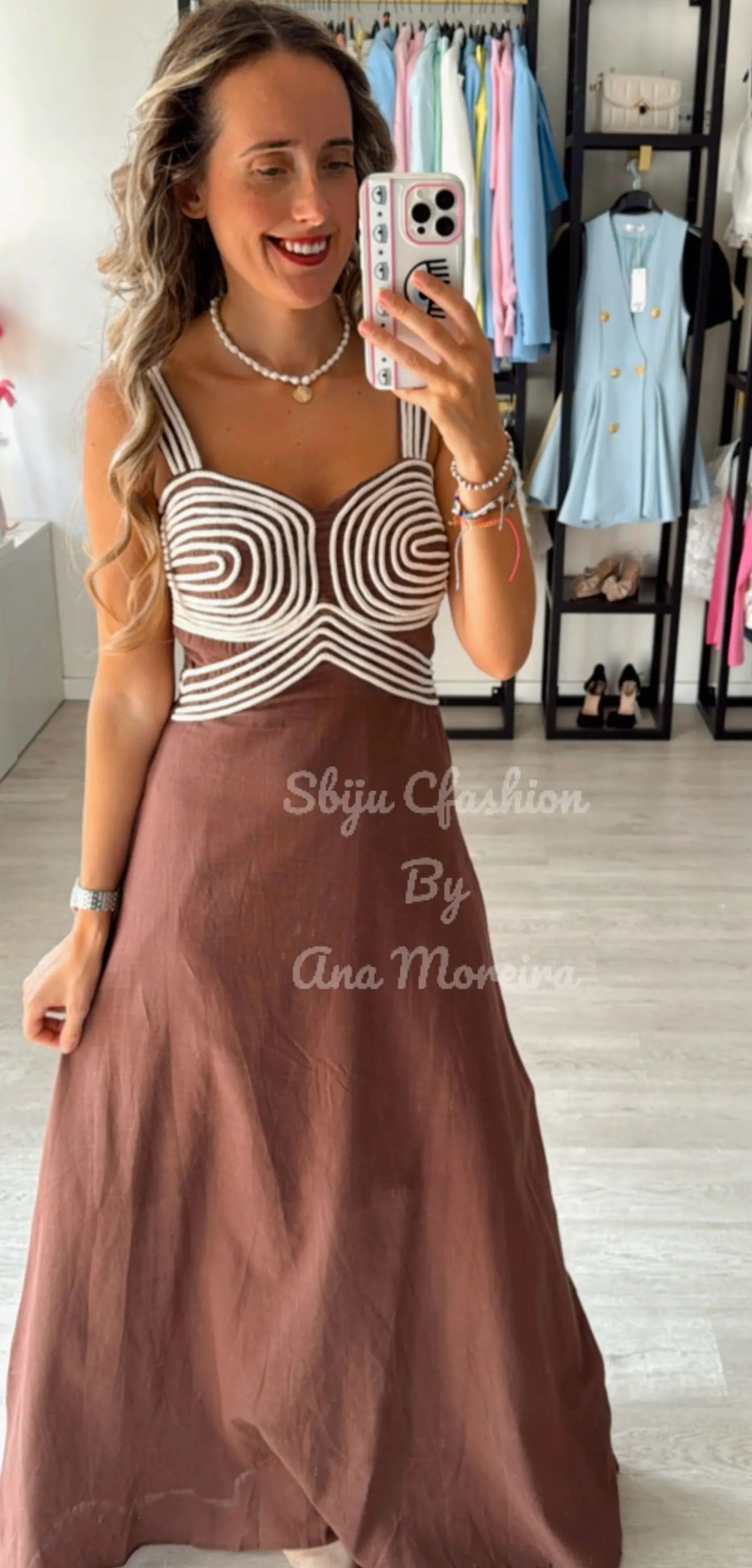 Vestido em linho com detalhes em corda 4