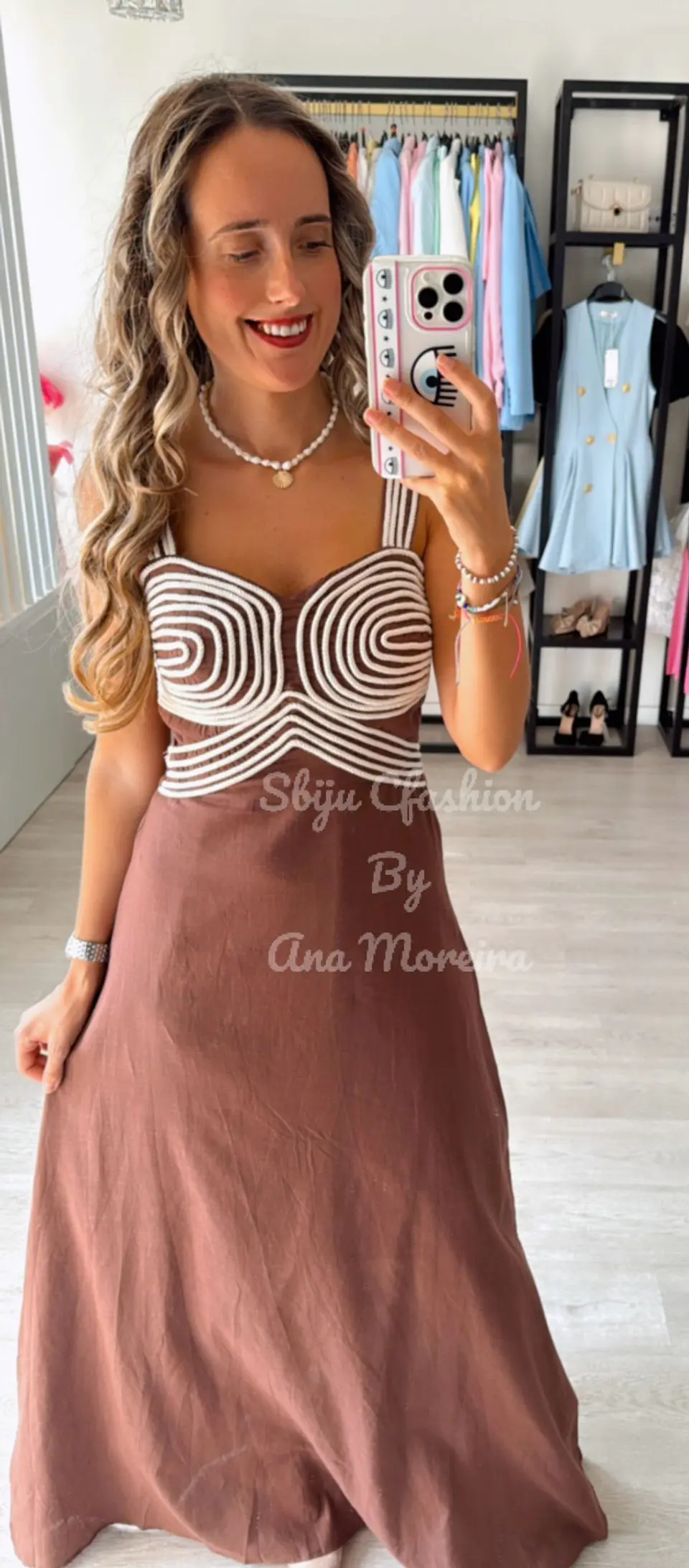 Vestido em linho com detalhes em corda 7