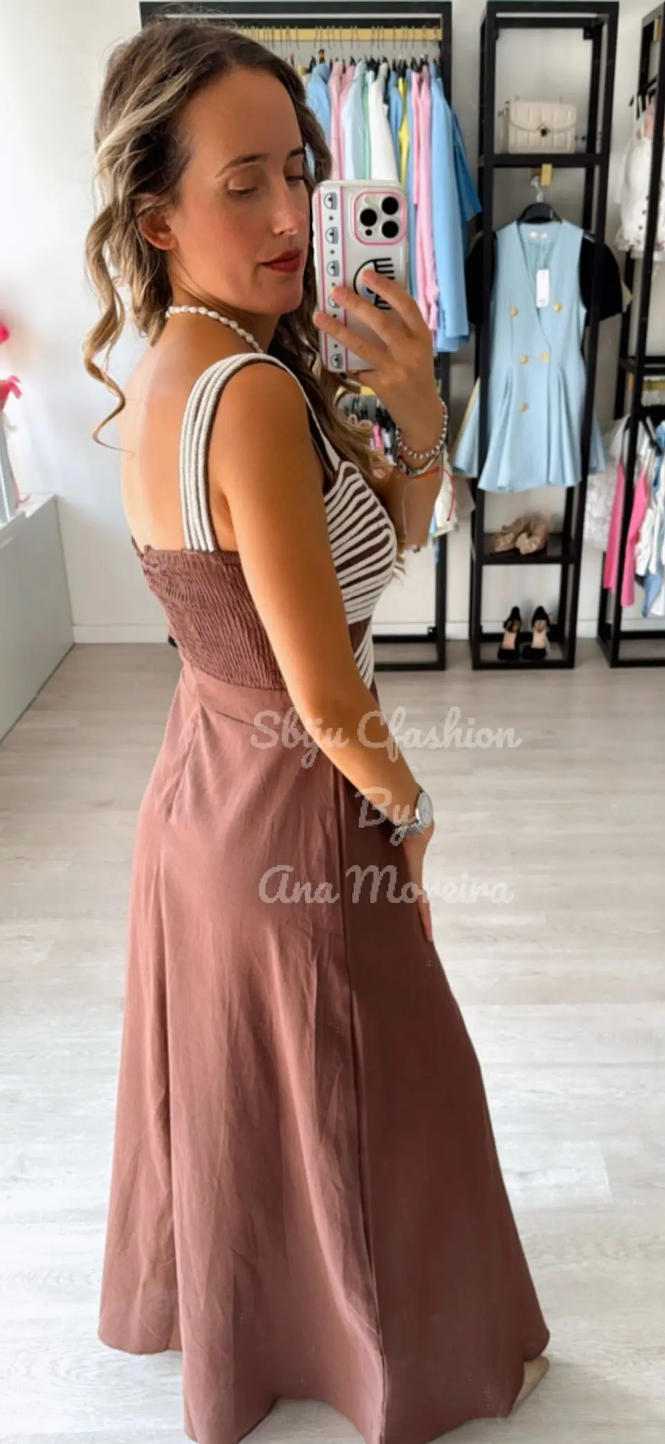 Vestido em linho com detalhes em corda 5