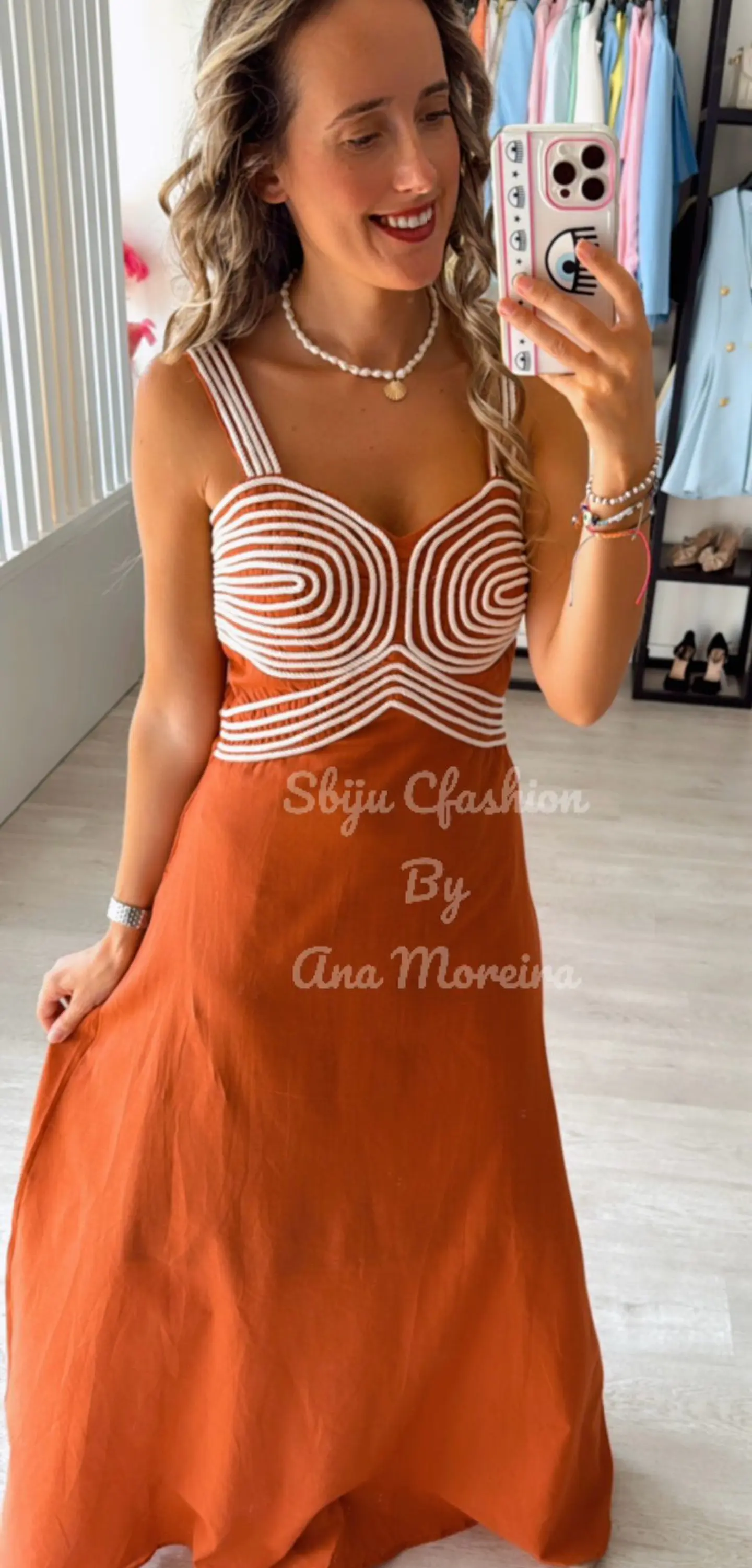 Vestido em linho com detalhes em corda 11