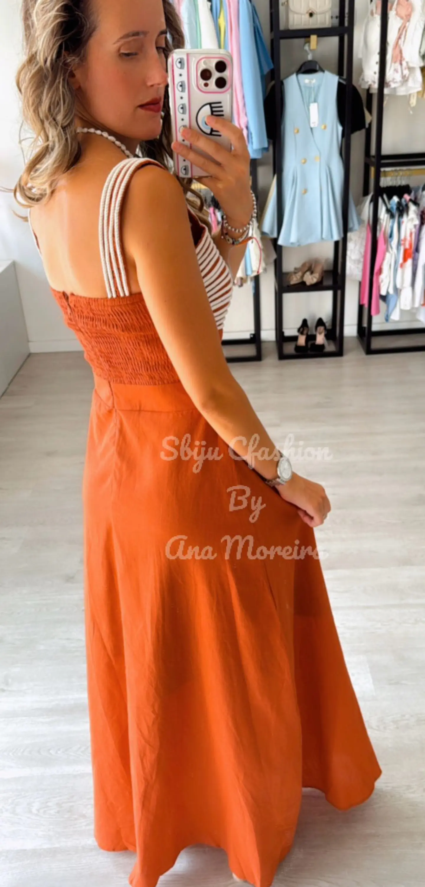Vestido em linho com detalhes em corda 16