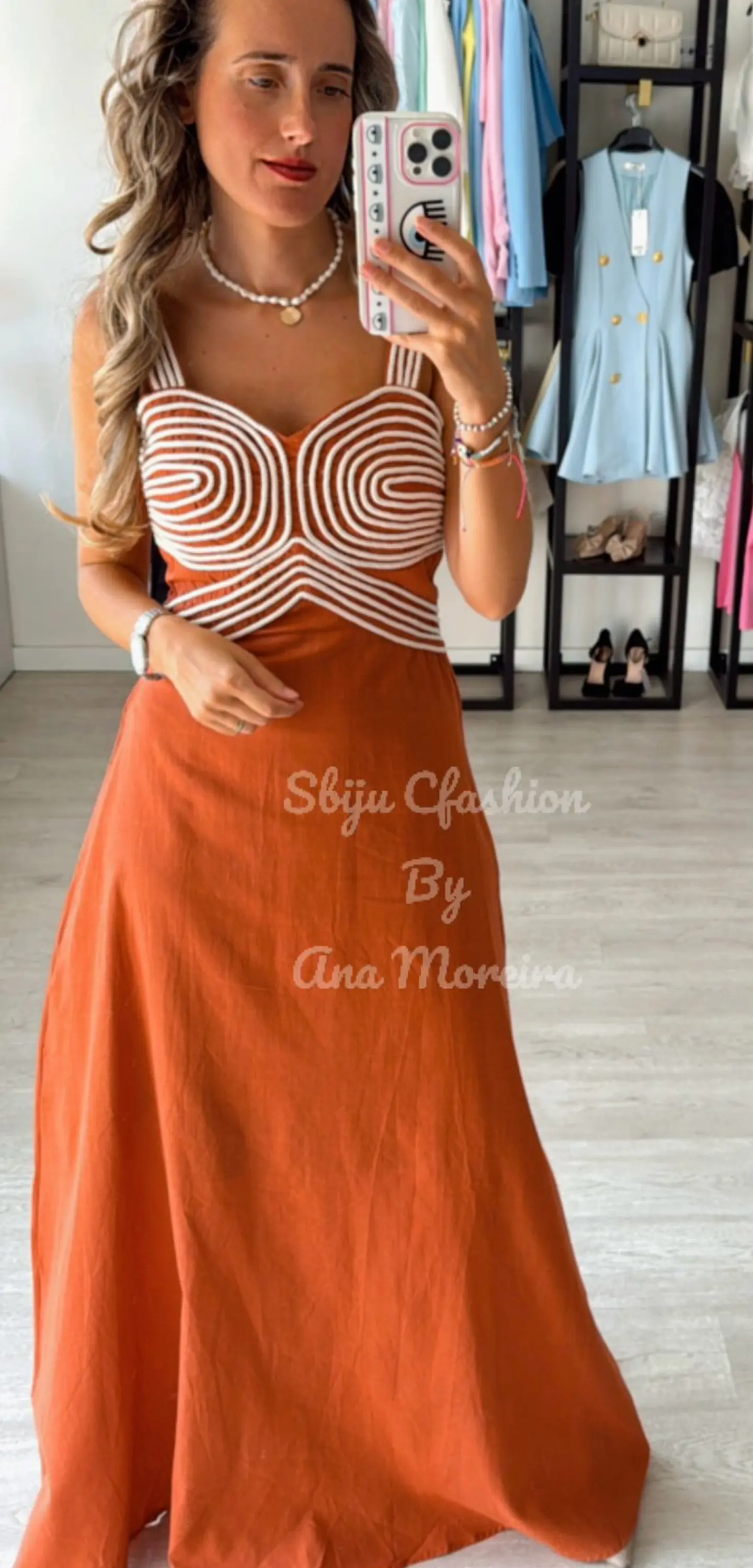 Vestido em linho com detalhes em corda 13