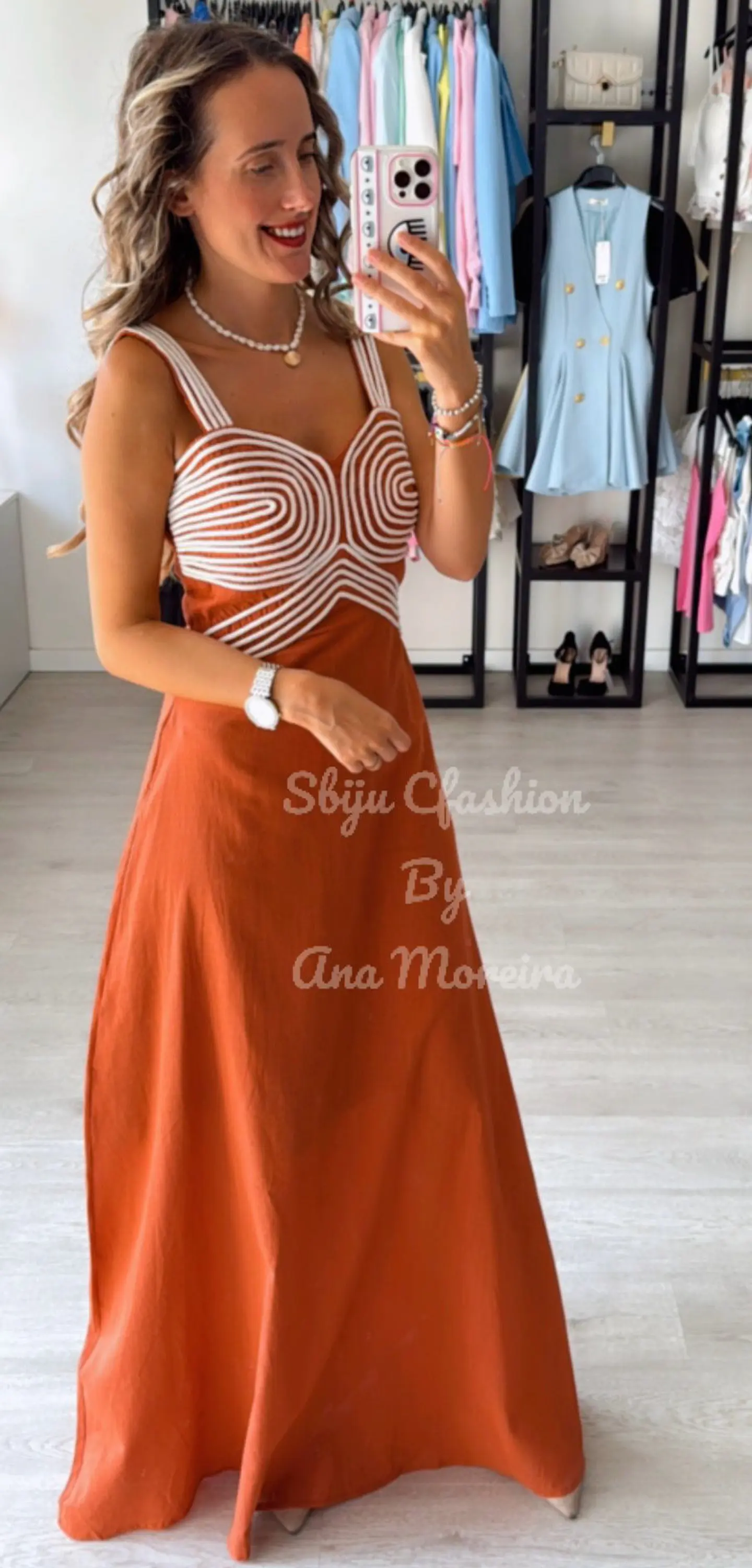 Vestido em linho com detalhes em corda 15