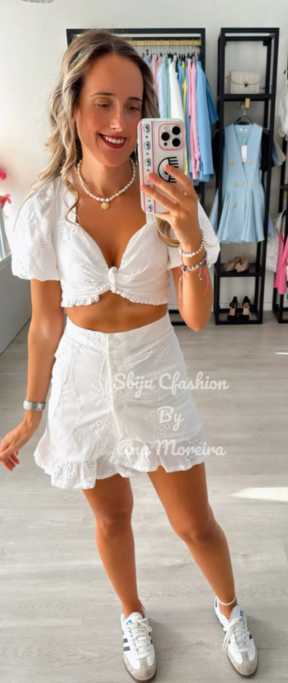 Conjunto Top e Saia em Bordado Inglês 4