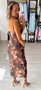 Vestido midi justo de alça estampado - Thumbnail 5