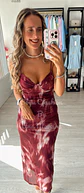 Vestido midi justo de alça estampado - Thumbnail 14