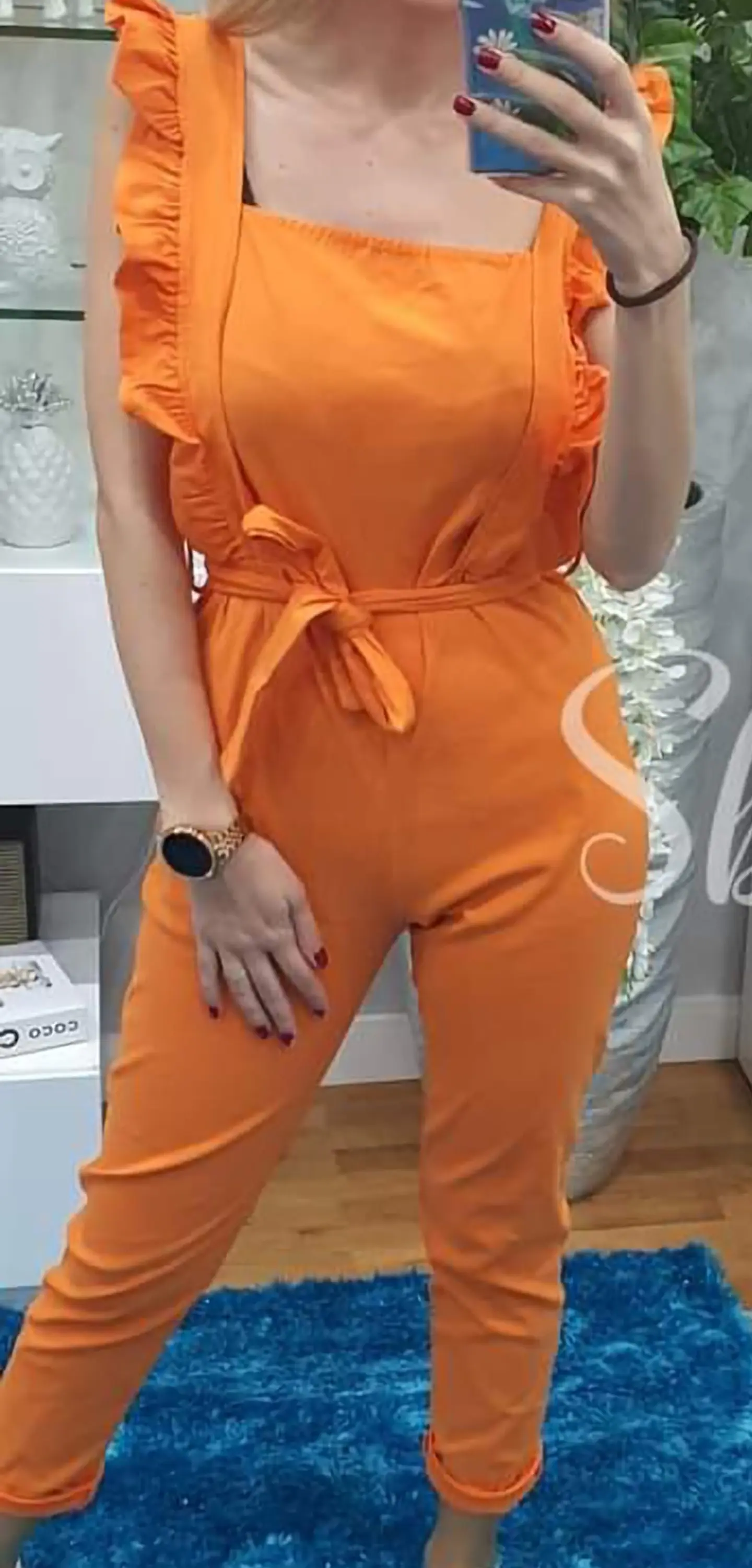 Macacão de Calça com Cinto e Alças com Folho 7