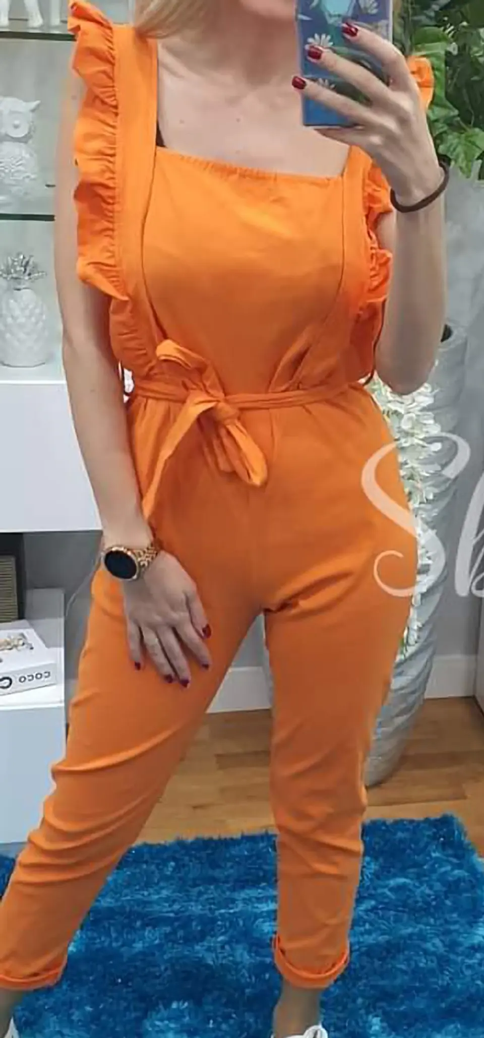 Macacão de Calça com Cinto e Alças com Folho 7