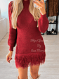 Vestido de Tricot com Franjas e Manga Comprida - thumbnail 7