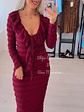 Vestido em Malha Canelada com Efeito Frisado - Thumbnail 14