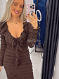 Vestido em Malha Canelada com Efeito Frisado - Thumbnail 7