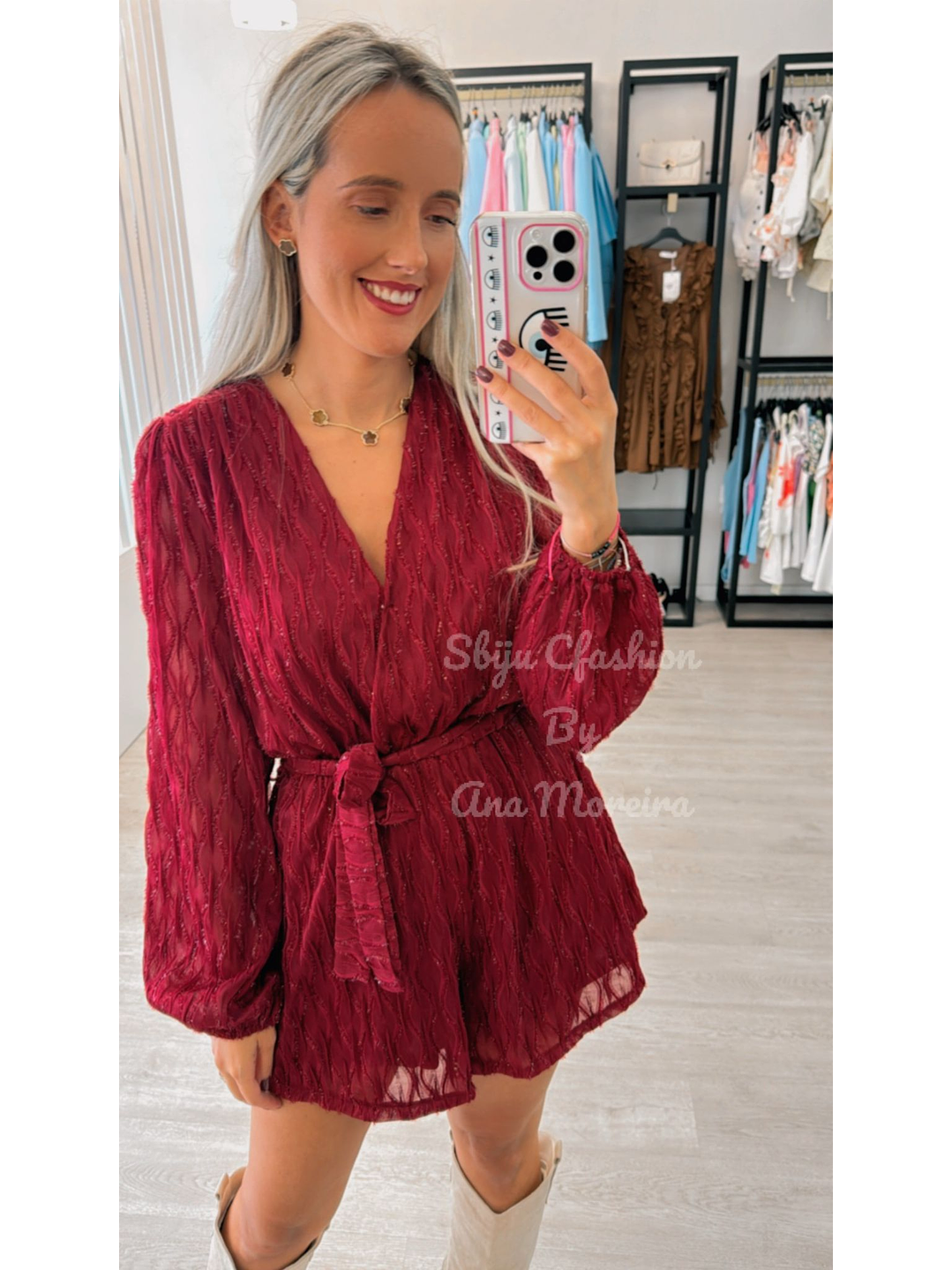 Macacão de Calção com Tecido Brilhante 7