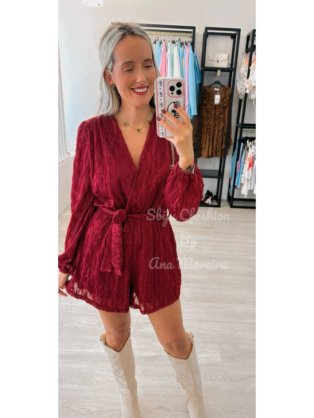 Macacão de Calção com Tecido Brilhante 5