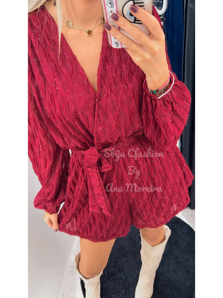 Macacão de Calção com Tecido Brilhante 9