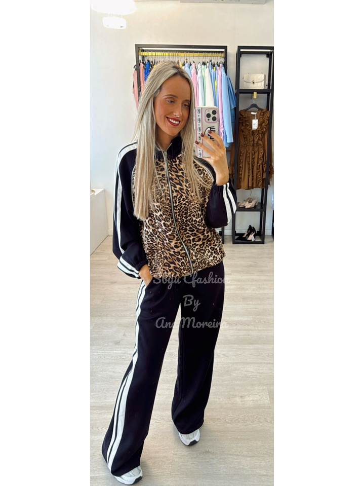 Fato de Treino com Casaco Padrão Leopardo 9
