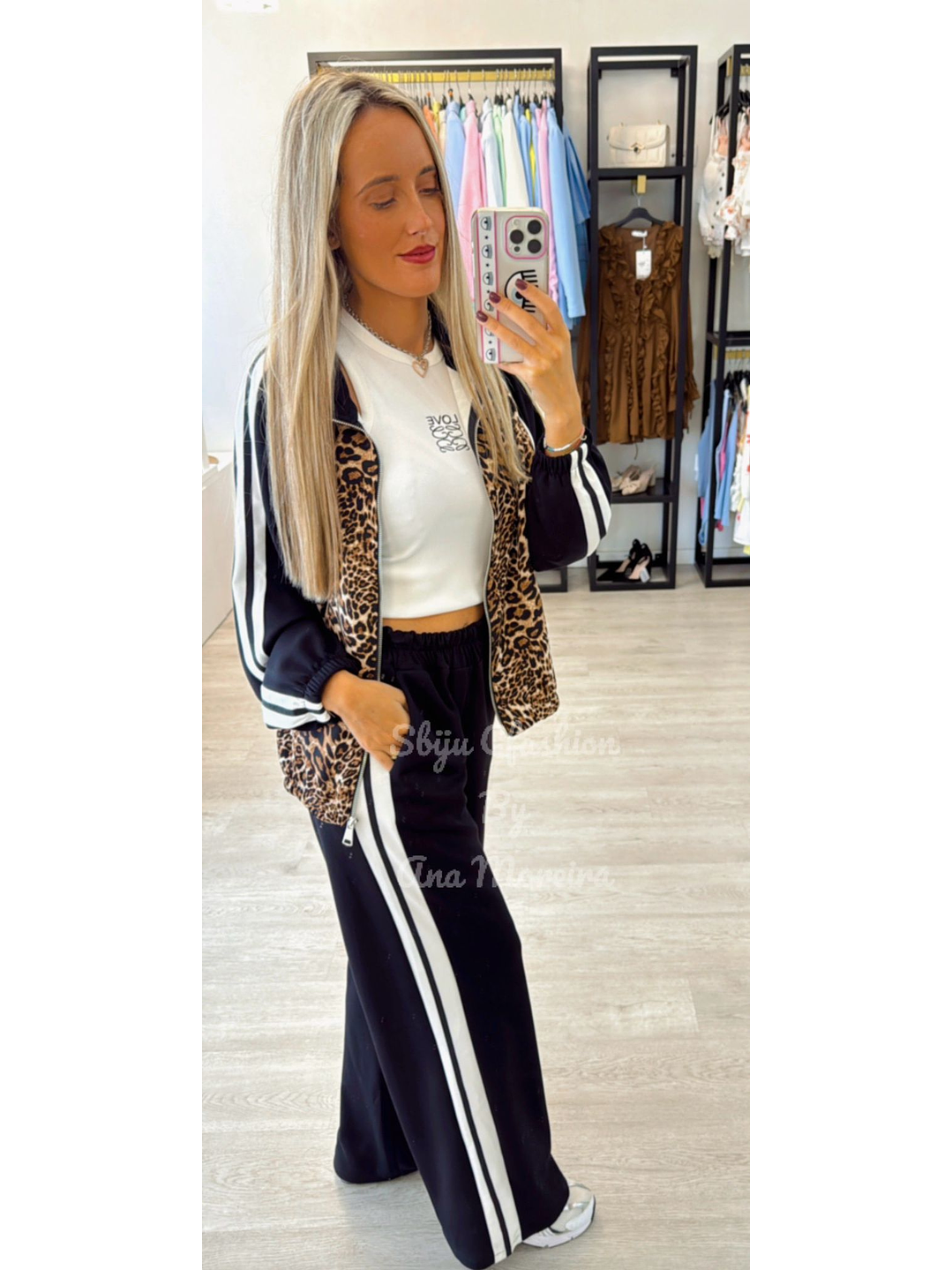 Fato de Treino com Casaco Padrão Leopardo 6