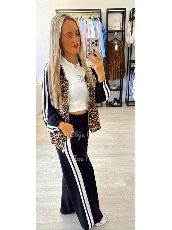 Fato de Treino com Casaco Padrão Leopardo 6