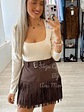 Saia em Pele de Pêssego com Franjas - vignette 8