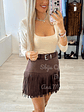 Saia em Pele de Pêssego com Franjas - vignette 10