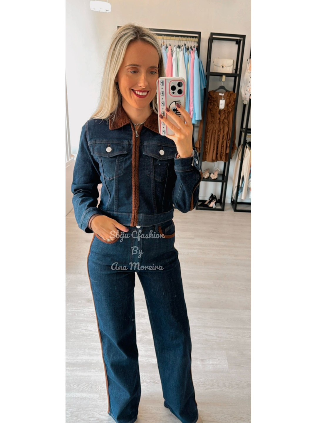 Conjunto em Ganga Queen Hearts com Detalhes Castanhos 2