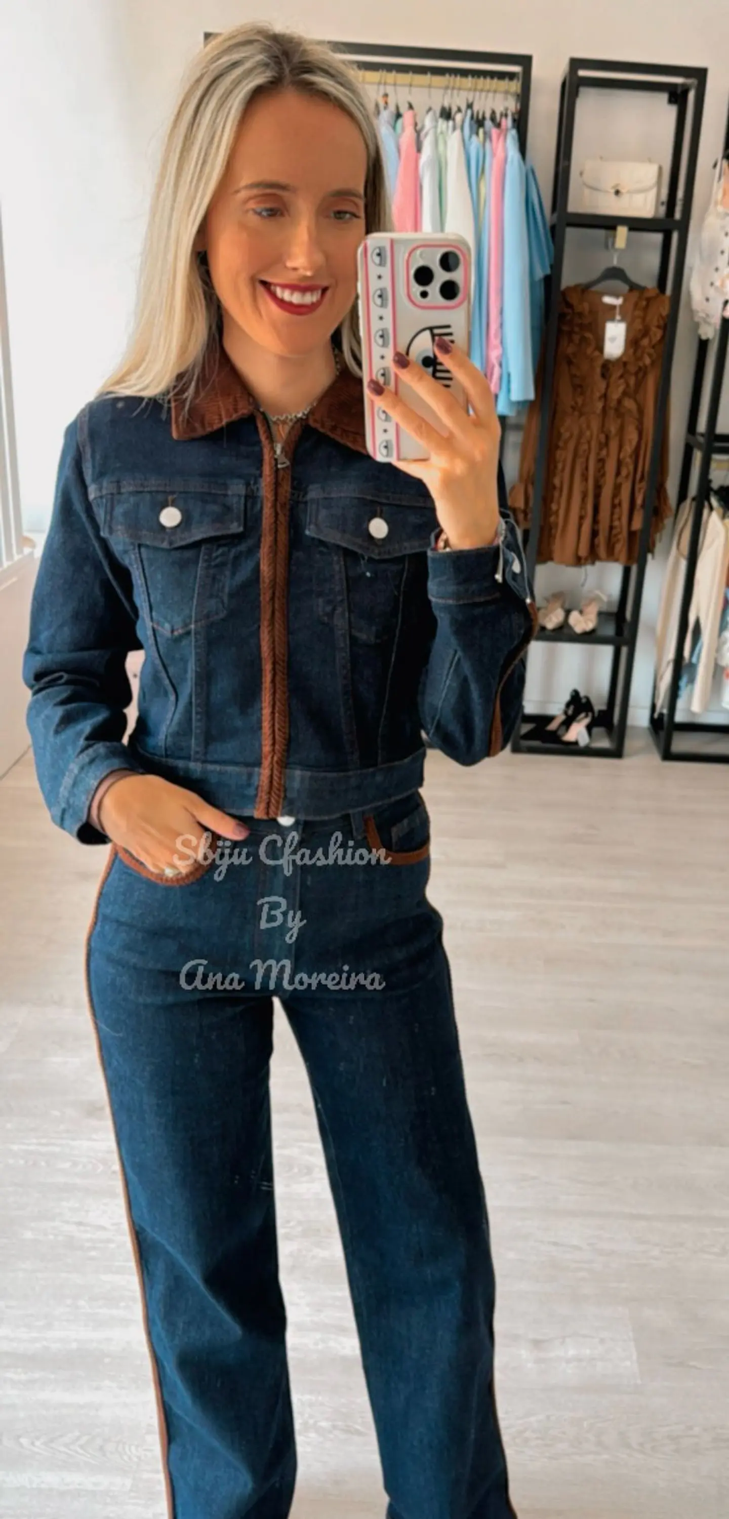 Conjunto em Ganga Queen Hearts com Detalhes Castanhos 2