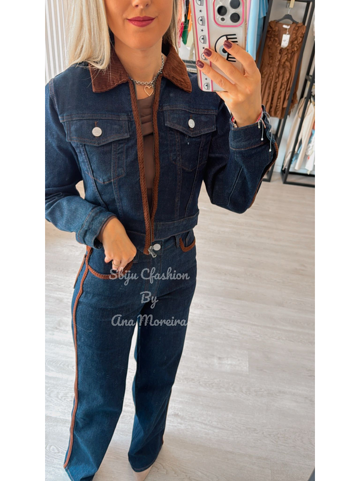 Conjunto em Ganga Queen Hearts com Detalhes Castanhos 6