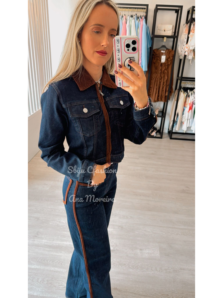 Conjunto em Ganga Queen Hearts com Detalhes Castanhos 7