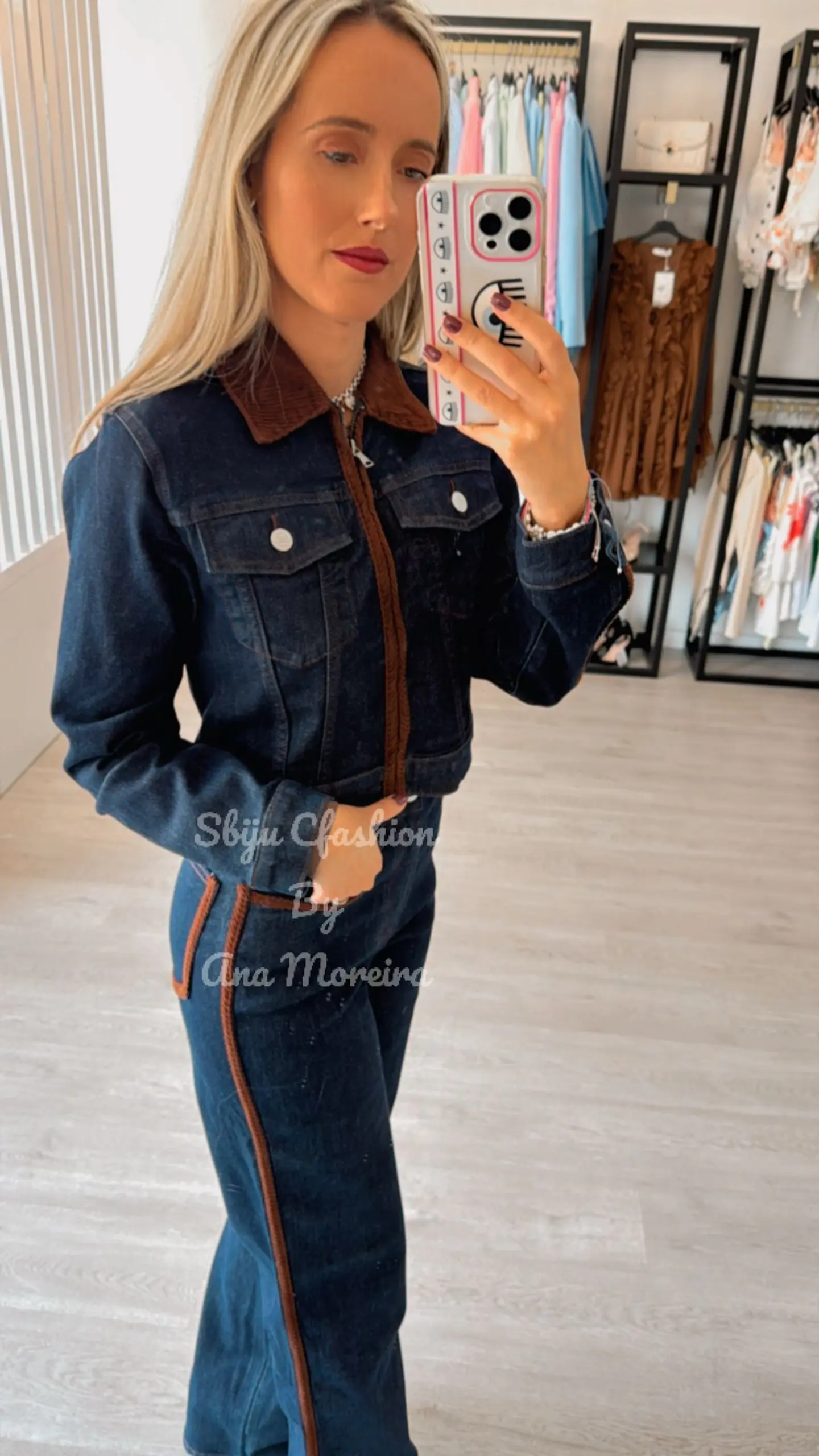 Conjunto em Ganga Queen Hearts com Detalhes Castanhos 7