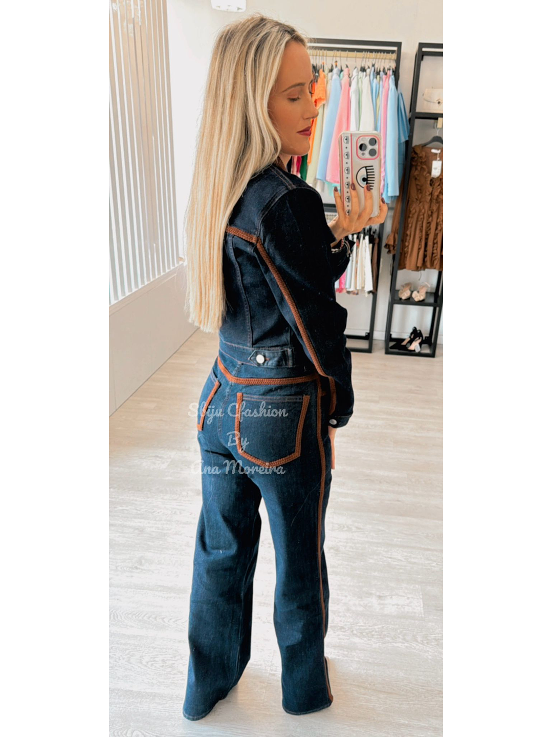 Conjunto em Ganga Queen Hearts com Detalhes Castanhos 5