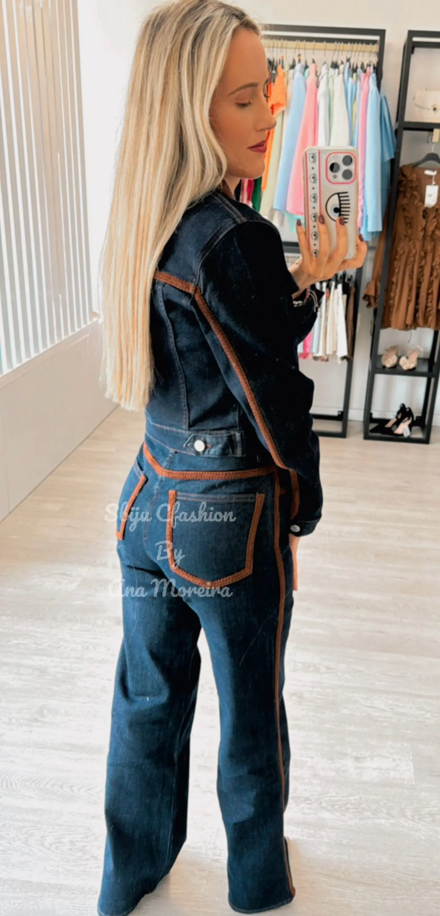 Conjunto em Ganga Queen Hearts com Detalhes Castanhos 5