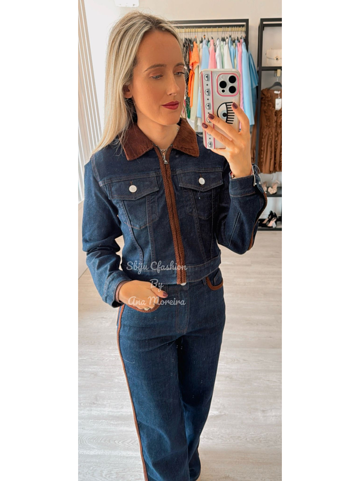 Conjunto em Ganga Queen Hearts com Detalhes Castanhos 8