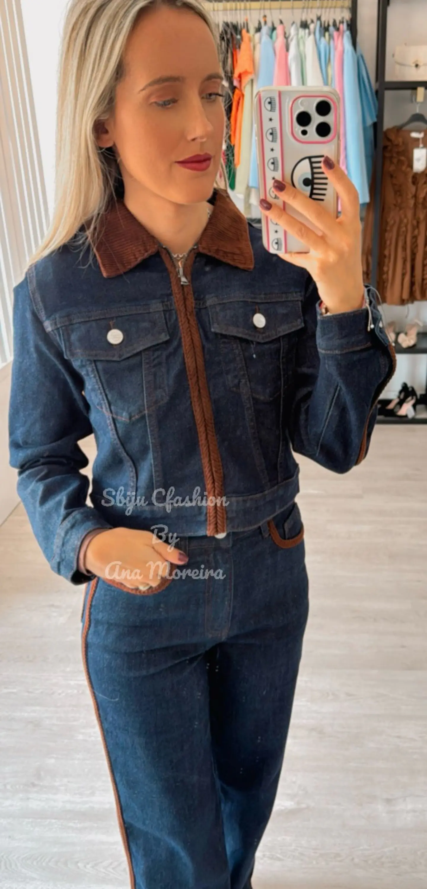 Conjunto em Ganga Queen Hearts com Detalhes Castanhos 8