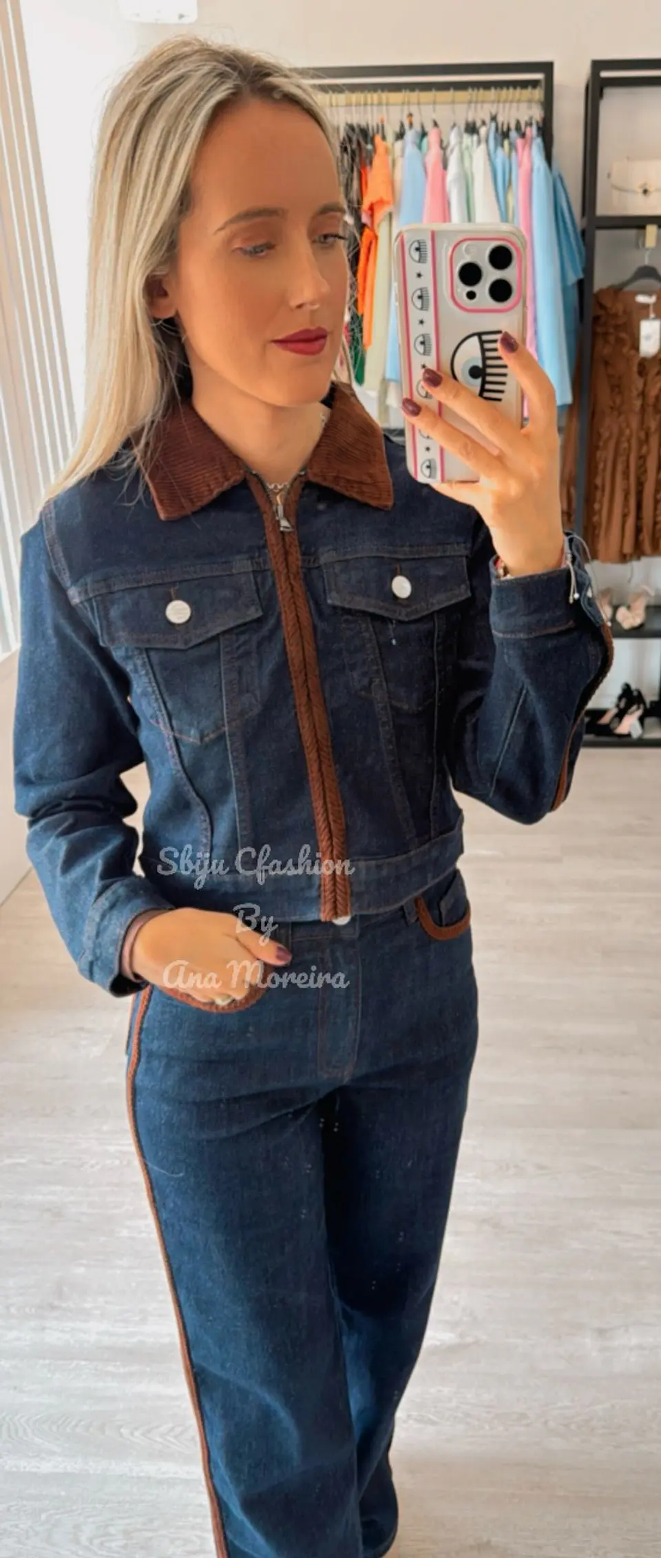 Conjunto em Ganga Queen Hearts com Detalhes Castanhos 8