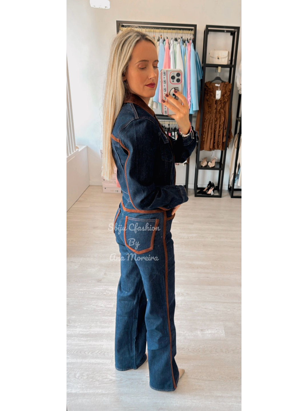 Conjunto em Ganga Queen Hearts com Detalhes Castanhos 9