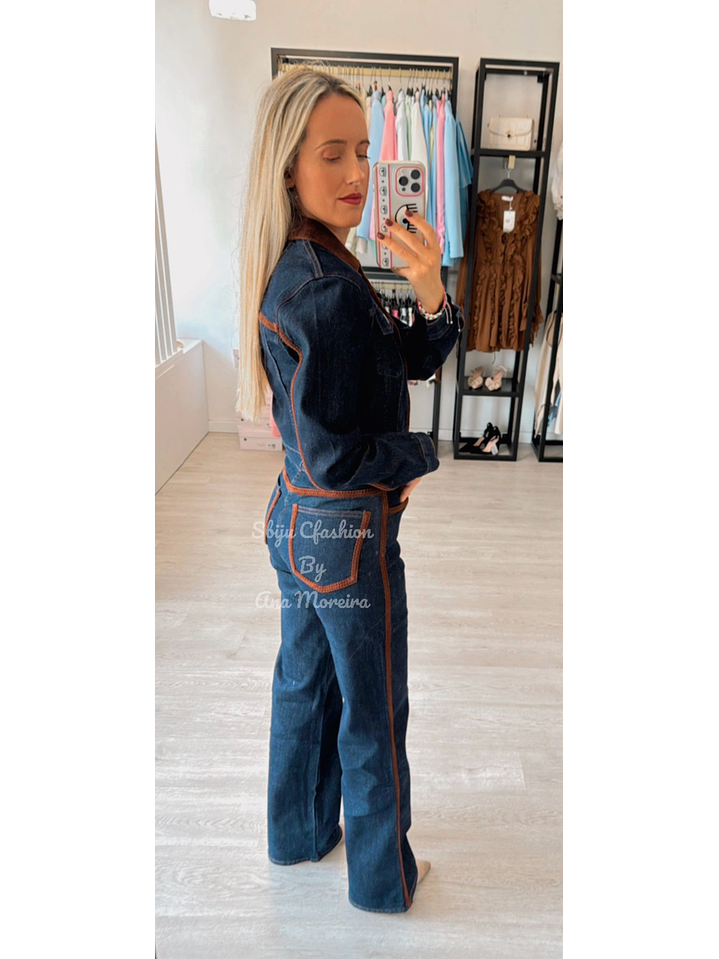 Conjunto em Ganga Queen Hearts com Detalhes Castanhos 9