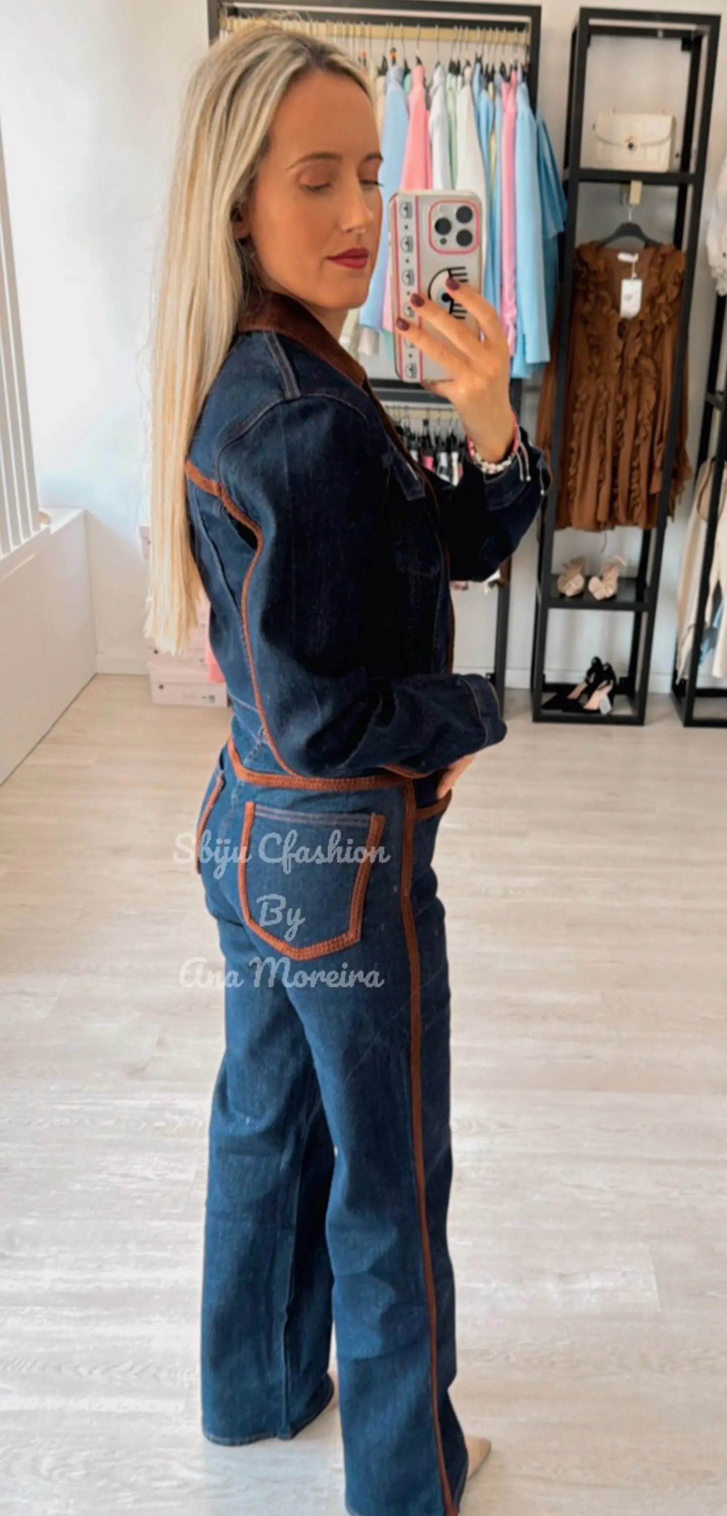 Conjunto em Ganga Queen Hearts com Detalhes Castanhos 9