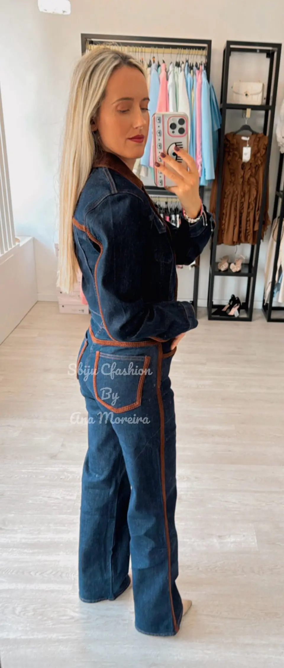 Conjunto em Ganga Queen Hearts com Detalhes Castanhos 9