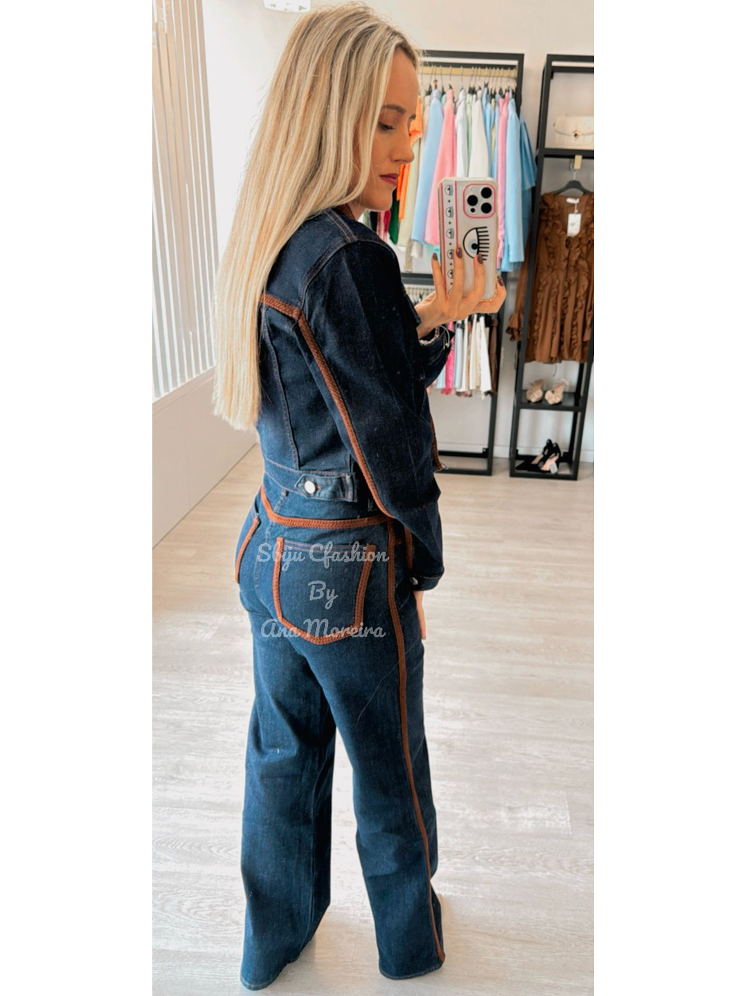 Conjunto em Ganga Queen Hearts com Detalhes Castanhos 4