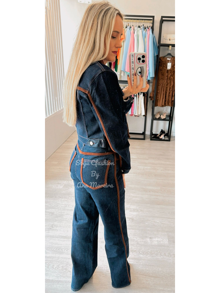 Conjunto em Ganga Queen Hearts com Detalhes Castanhos 4