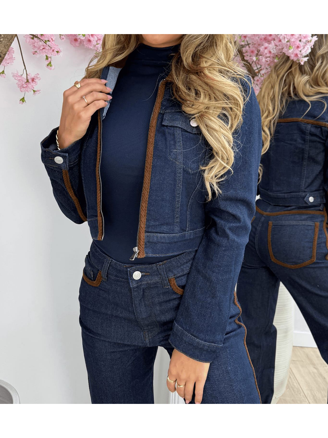 Conjunto em Ganga Queen Hearts com Detalhes Castanhos 11