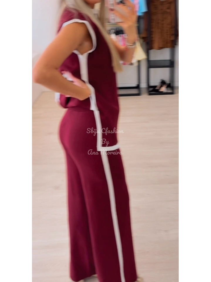 Conjunto de Colete Comprido e Calça em Malha  3