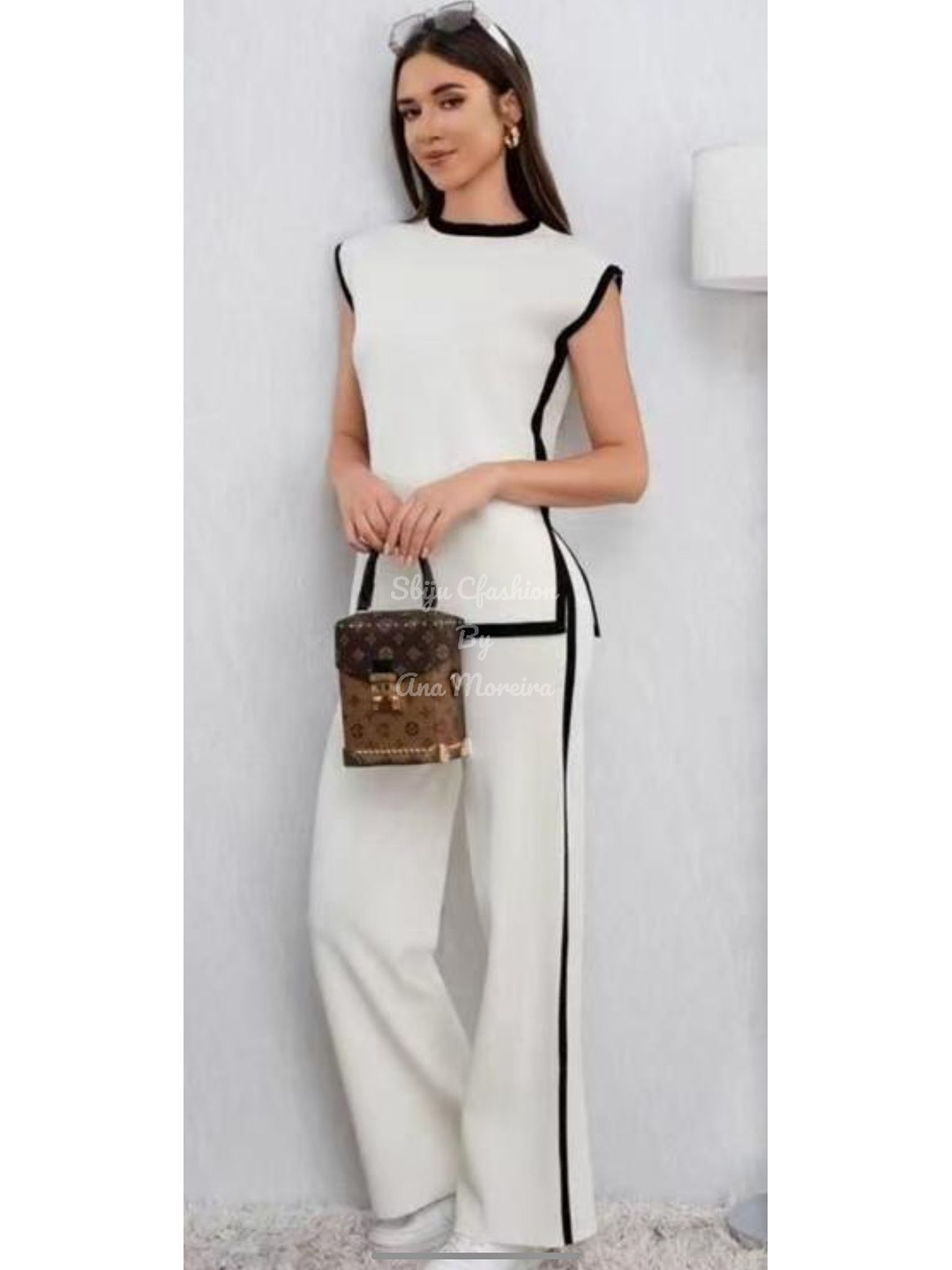 Conjunto de Colete Comprido e Calça em Malha  5