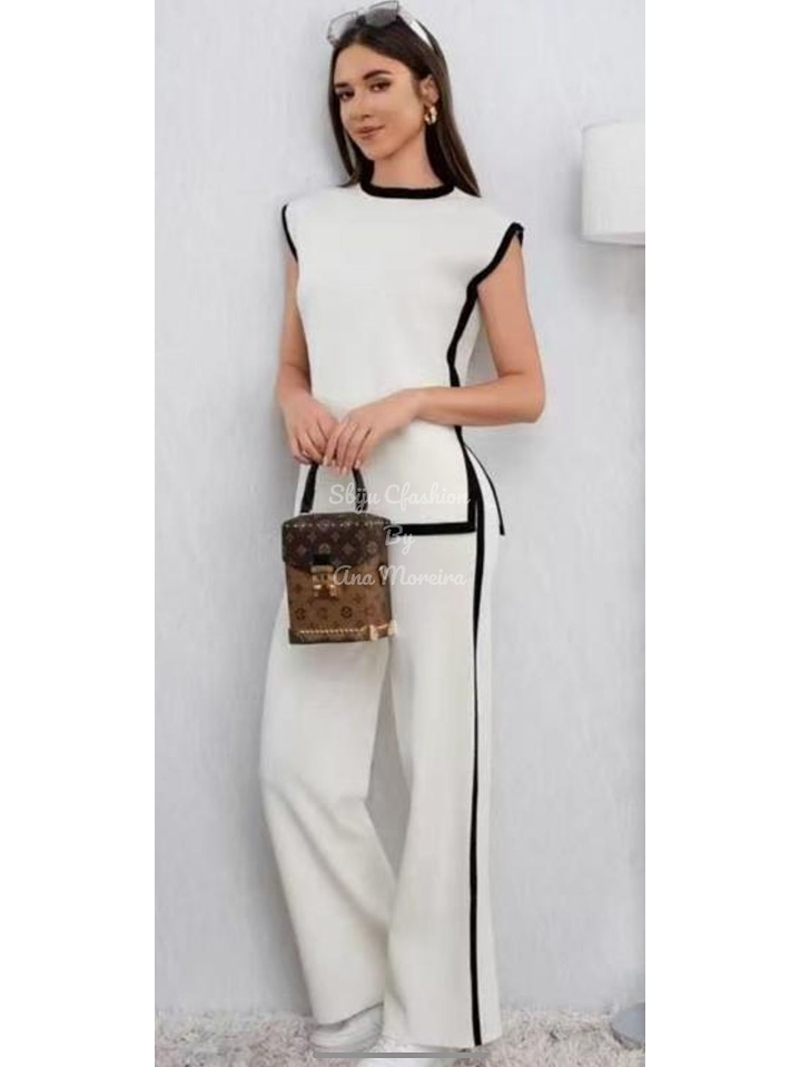 Conjunto de Colete Comprido e Calça em Malha  5