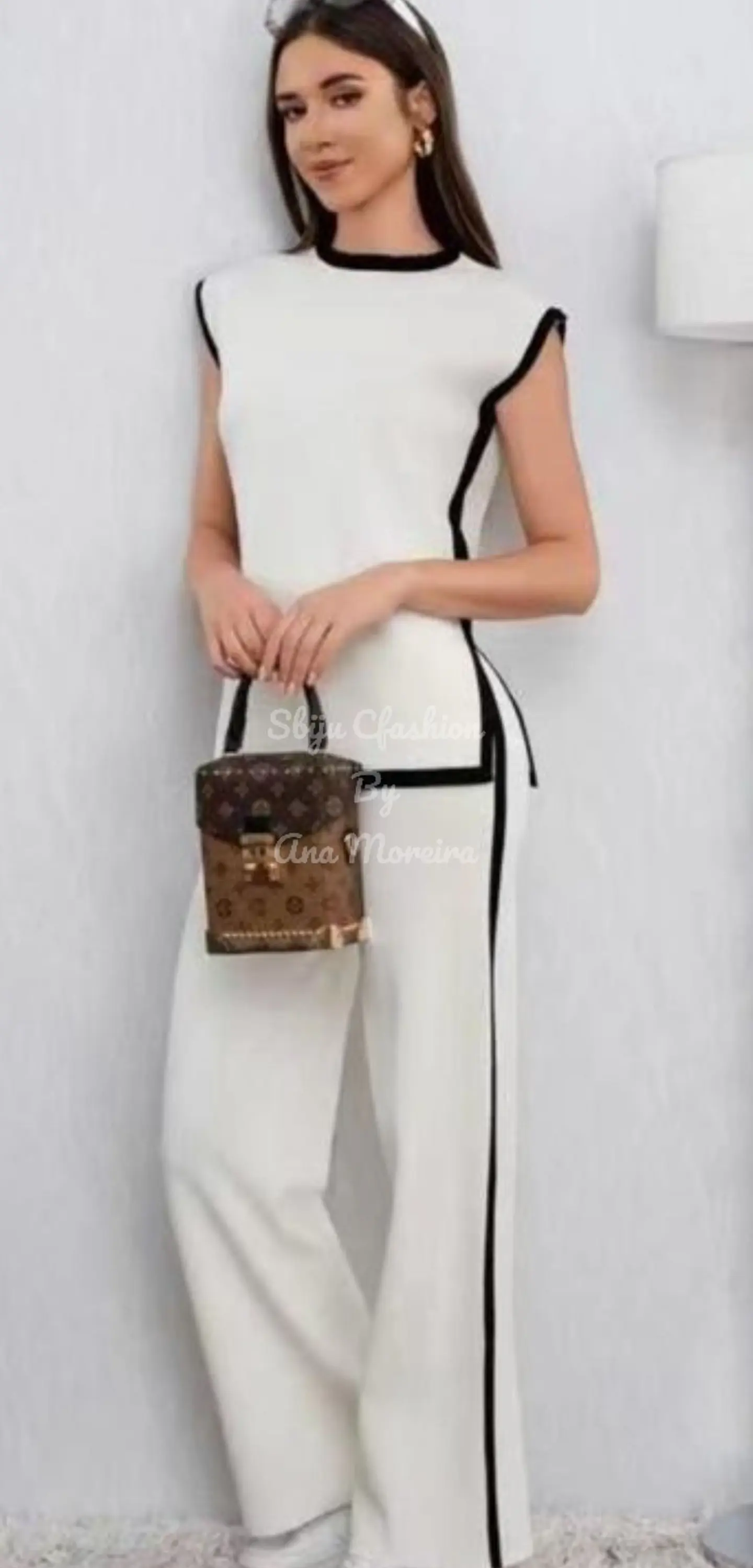 Conjunto de Colete Comprido e Calça em Malha  5