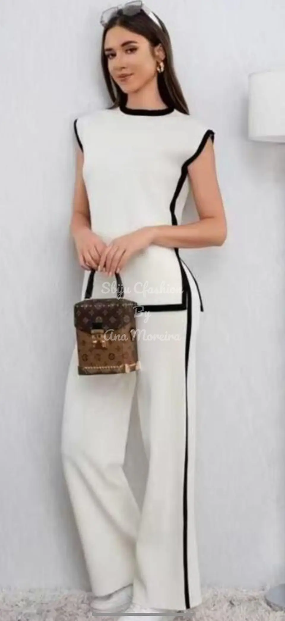 Conjunto de Colete Comprido e Calça em Malha  5