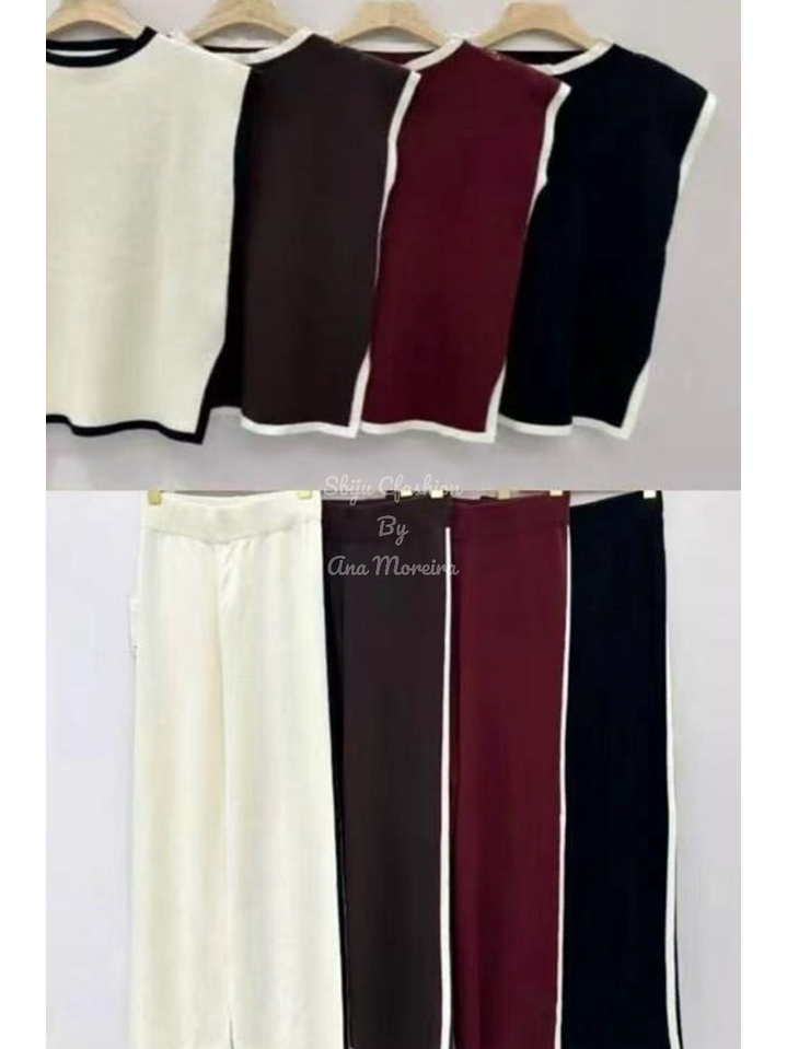 Conjunto de Colete Comprido e Calça em Malha  6