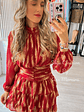 Vestido com Folhos e Detalhes Dourados - Vorschaubild 2