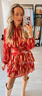 Vestido com Folhos e Detalhes Dourados - Vorschaubild 4