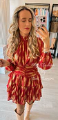 Vestido com Folhos e Detalhes Dourados - Vorschaubild 8